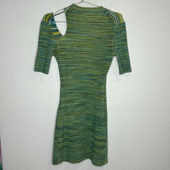 NWT Jonathan SIMKHAI Tina Blue Green Space Dye Mini Dress Cutouts Large - Picture 7 of 16